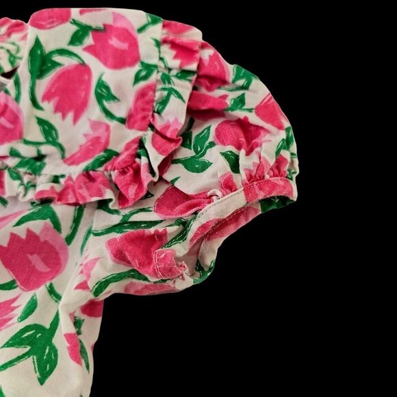 50s West Coast Baby Girl Short Romper Short Slv Button Closure Cotton Infant 12M - Picture 5 of 10